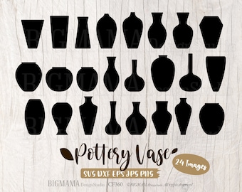 Pottery Vase Bundle SVG,Vase Template,Flowers Decor,Jar,Ceramic,DXF,Craft,Art,Cut File,Handmade,Cricut,Silhouette,Instant download_CF360