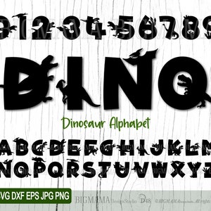 Dinosaurier Alphabet SVG,Zahlen,Buchstaben,Monogramm,Jurassic park,Bündel,Geburtstag,PNG,Jungen,Kinder,Schriftart,Cricut,Cameo,Sofort download_D48