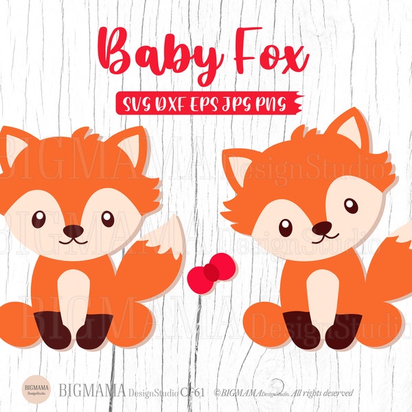 Baby Fox SVG,Cute Fox SVG,Fox svg for Cricut,Fox svg layered,DXF,Animals,Vector,Cricut,Silhouette,Commercial use,Instant download_CF61