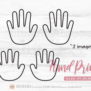 Hand Print SVG,DXF,Hand Prints,PNG,Cut File,Cutting File,Kids,School,Outline,Double Hands,Handprint,Line Art,Cricut,Instant download_CF485