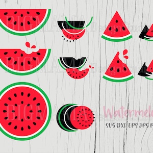 Vattenmelon SVG, Frukter DXF, Sommar, Frukt svg, Vattenmelon skiva, Klipp fil, Skiktad, Skärning, Cricut, Siluett, Kommersiellt bruk, Direkt nedladdning_CF53 bild 2