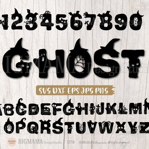 Halloween Alphabet SVG,Numbers,Letters,Bundle,Birthday,PNG,Spooky,Kids,Ghost,T-shirt,PNG,Clipart,Font,Cricut,Cut File,Instant download_D78