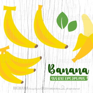 Banane SVG,Früchte DXF,Obst svg,Furit geschnitten Datei,Bananen geschichtet,Schneiden,Vinyl,Clipart,Cricut,Silhouette,Digital,Instant download_KF253