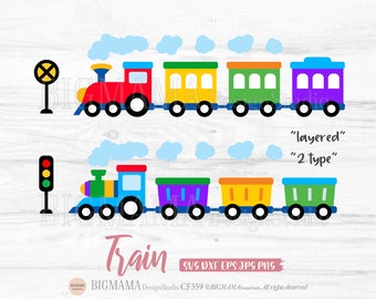 Train SVG,Choo Choo,Kids,Vehicles,Layered,Paper Cut,Kids Room Decor,Birthday,Boy,DXF,Cut file,PNG,T-shirts,Cricut,Instant download_CF359