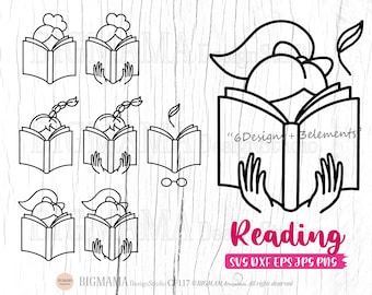Reading svg,Book lover svg,Books svg,Reading svg bundle,Librarian,Reading svg kids,Cricut,Silhouette,Commercial use,Instant download_CF117