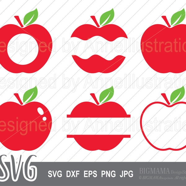 Apple SVG,Apples SVG,Teacher,Fruit,School,Cutting file,Cut file,Cricut,Silhouette,Graphic,Vector,Digital,Instant download Illustration_CF1