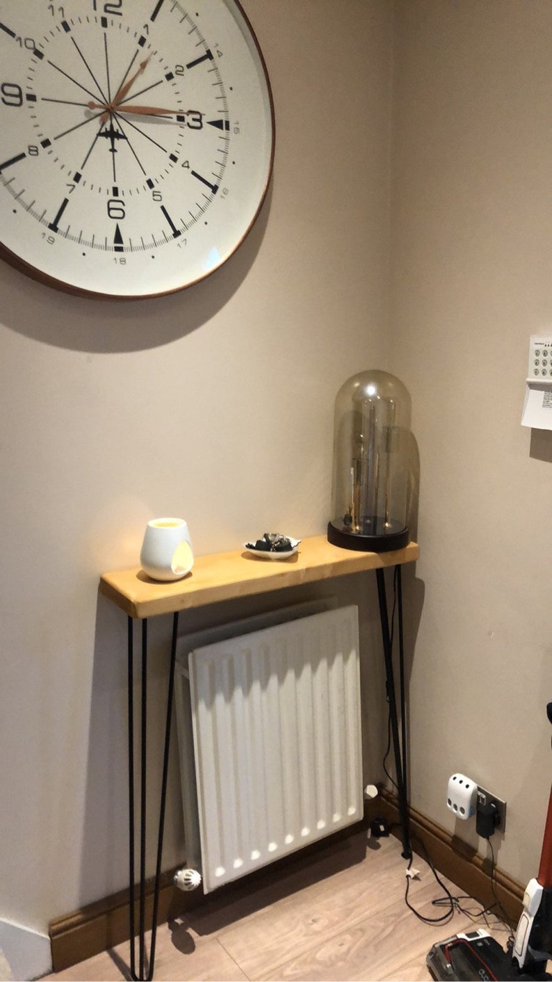 Rustic Console Table With Black Hairpin Legs Etsy UK