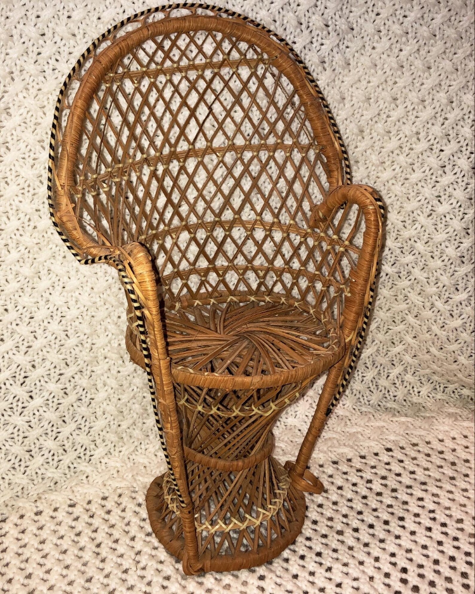 Vintage Wicker Peacock Chair Mini Peacock Chair Plant Stand | Etsy