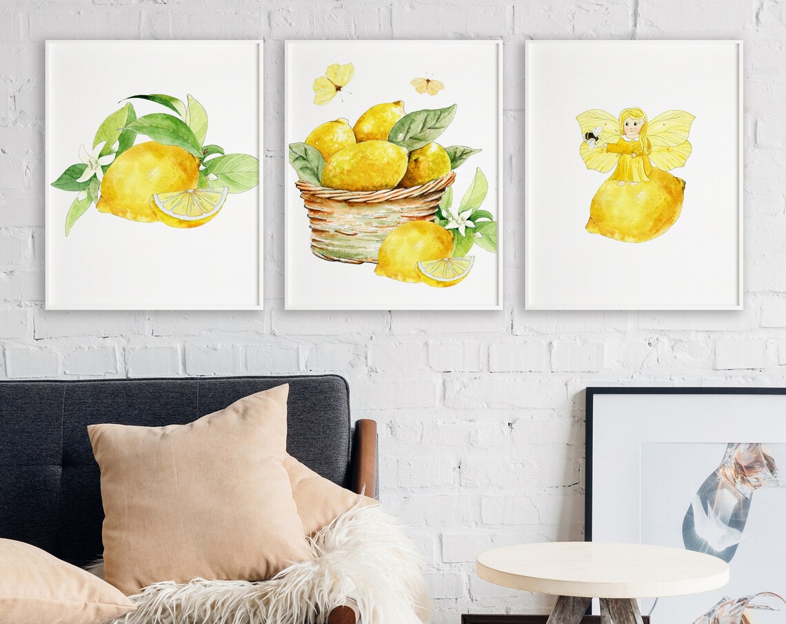 Watercolor Lemon Clipart Handpainted Bright Summer Fruit. Png - Etsy