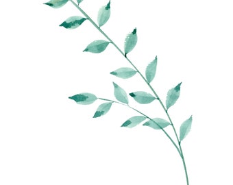 Minimalist Watercolor Branch Print