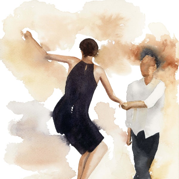 Watercolor Swing Dancing Print | Swing Out