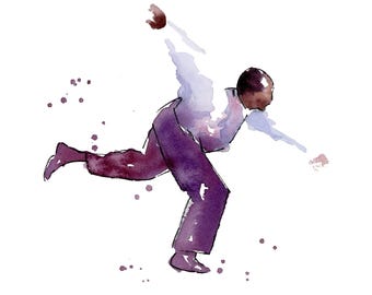 Jazz Dance Watercolor Print | Frankie Manning | Charleston | 8x8 Jazz Dance Painting
