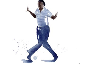 Jazz Dance Watercolor Print | Leon James | 8x8 Jazz Dance Painting