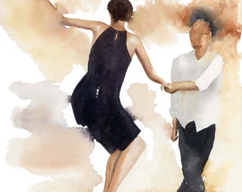 Watercolor Swing Dancing Print | Swing Out