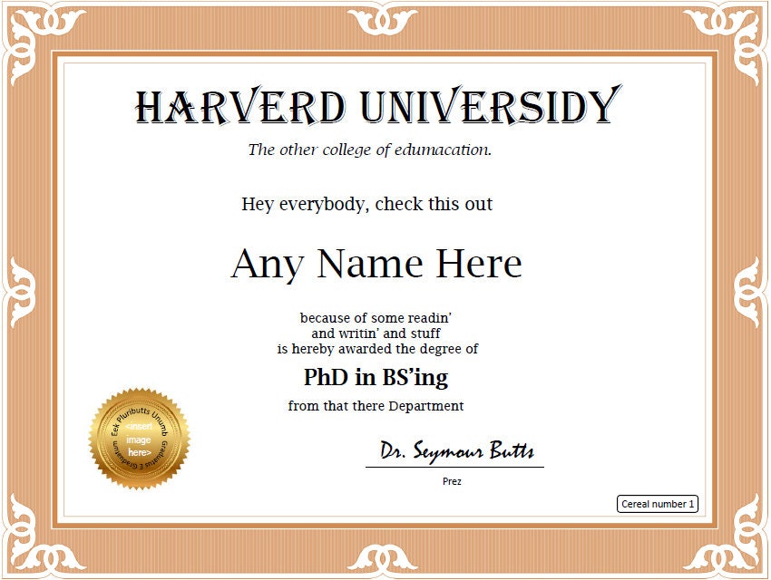 Blank Harvard Diploma