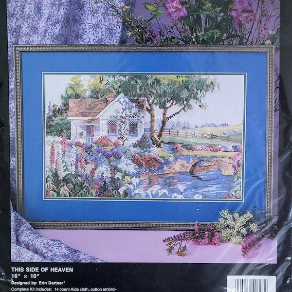 Vintage Bucilla Counted Cross Stitch Kit #40628 This Side of Heaven