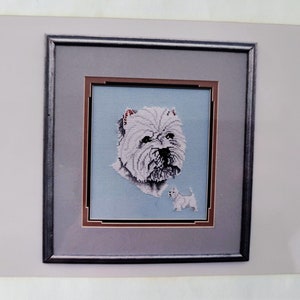 Vintage Counted Cross Stitch Kit Dog White Terrier by Pegasus Originals