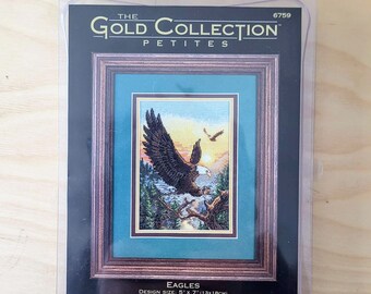 Vintage Dimensions The Gold Collection Petites #6759 Counted Cross Stitch Kit Eagles, Birds Cross Stitch