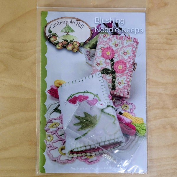 Crabapple Hill Studio Hand Embroidery and Stitchery Pattern Embroidery Envelope Blushing Needle Keeps by Meg Hawkey