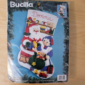 Vintage NEW Sealed Bucilla Christmas Hugs Christmas Stocking