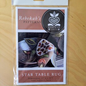 Rebekah&#39;s Patterns Quilts Applique Quilt Pattern Star Table Rug, Wool Applique Pattern, Quilt Pattern, Wool Quilt, Folk Art