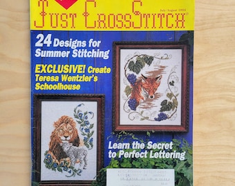 Vintage Counted Cross Stitch Magazine Just Cross Stitch July/August 1994