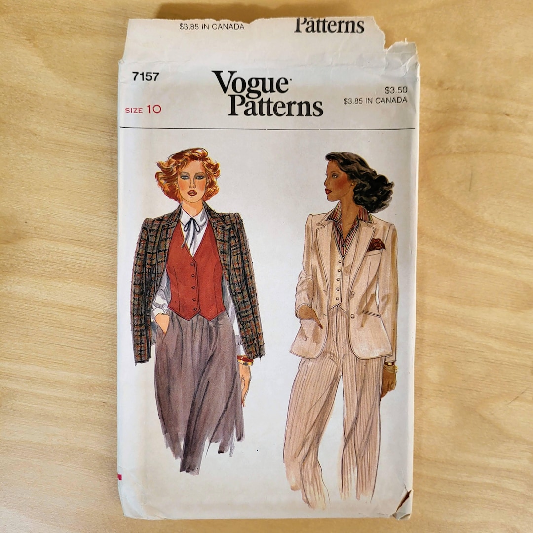 Vogue Sewing Pattern 7157 Misses' Jacket and Vest Size 10 - Etsy