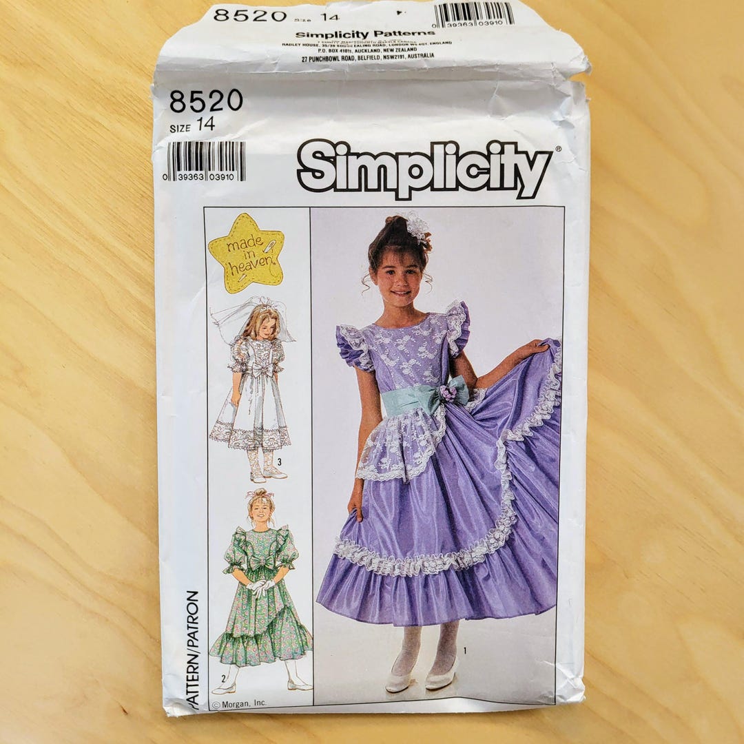 Simplicity Sewing Pattern 8520 Girl's Dress, Size 14 - Etsy