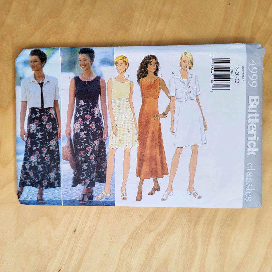 Butterick Sewing Pattern 4999 Misses' Jacket and Dress, Size 18-22 - Etsy