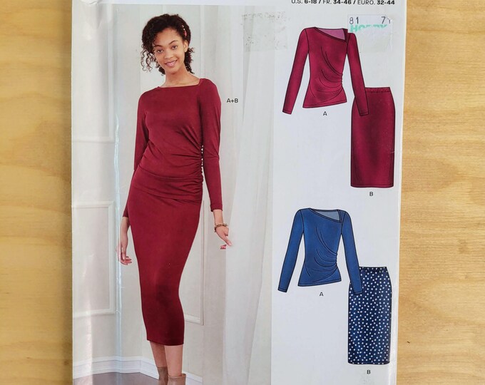 New Look Sewing Pattern N6687 Pattern Misses Knit Top With Asymmetrical ...