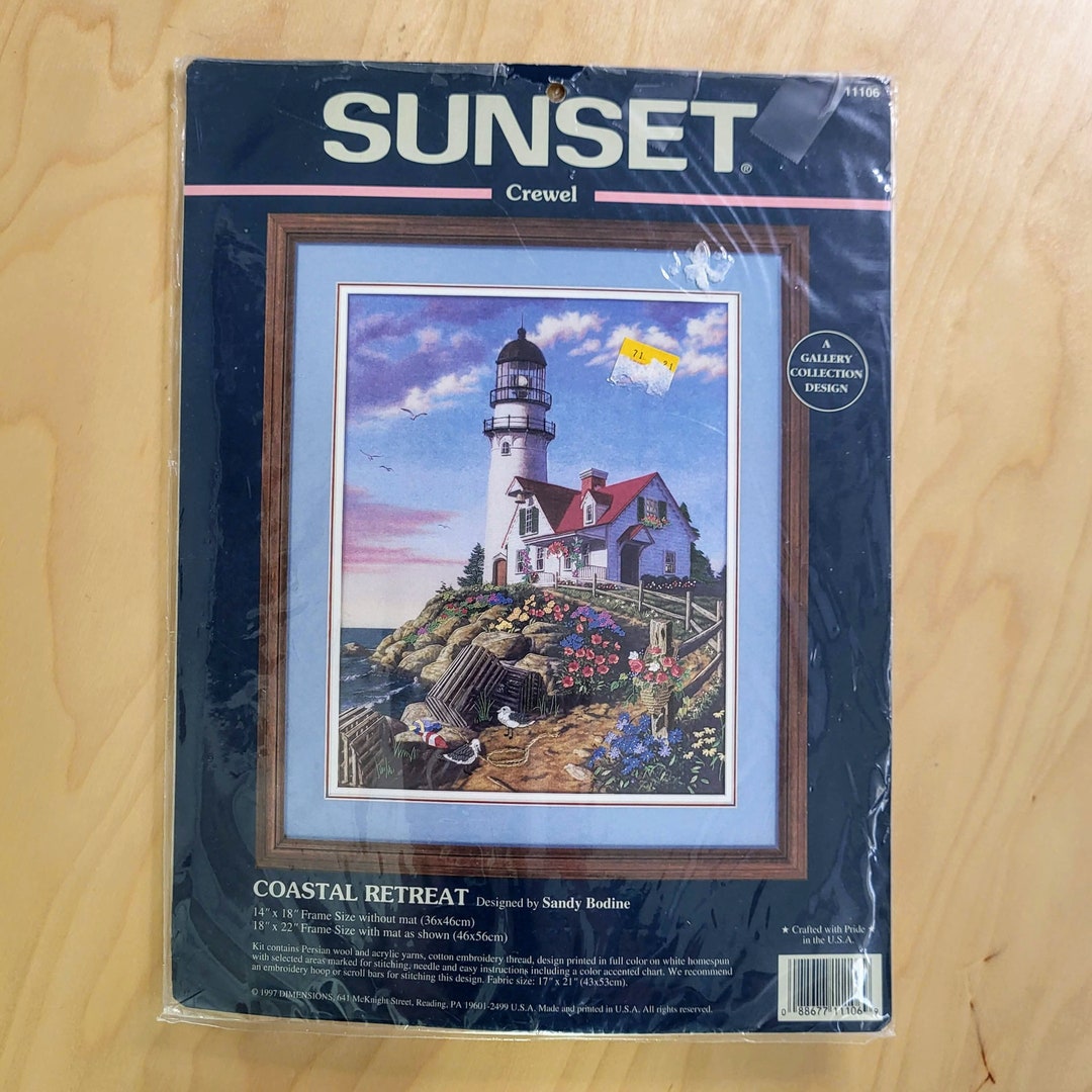 Vintage Dimensions Crewel Embroidery Kit Coastal Retreat by Sandy