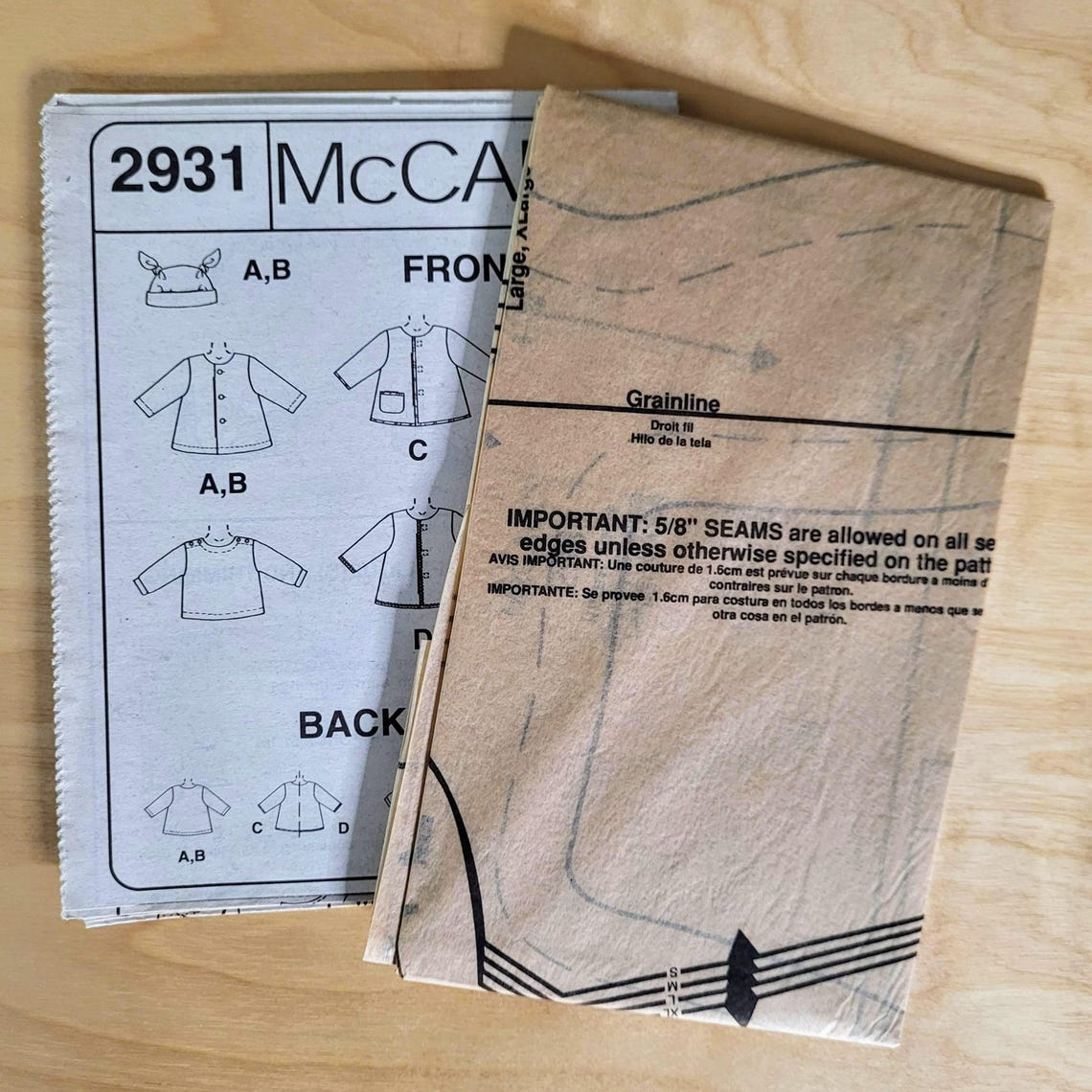 Mccall's Sewing Pattern 2931 Baby Jacket Pattern, Baby T-shirt Pattern ...