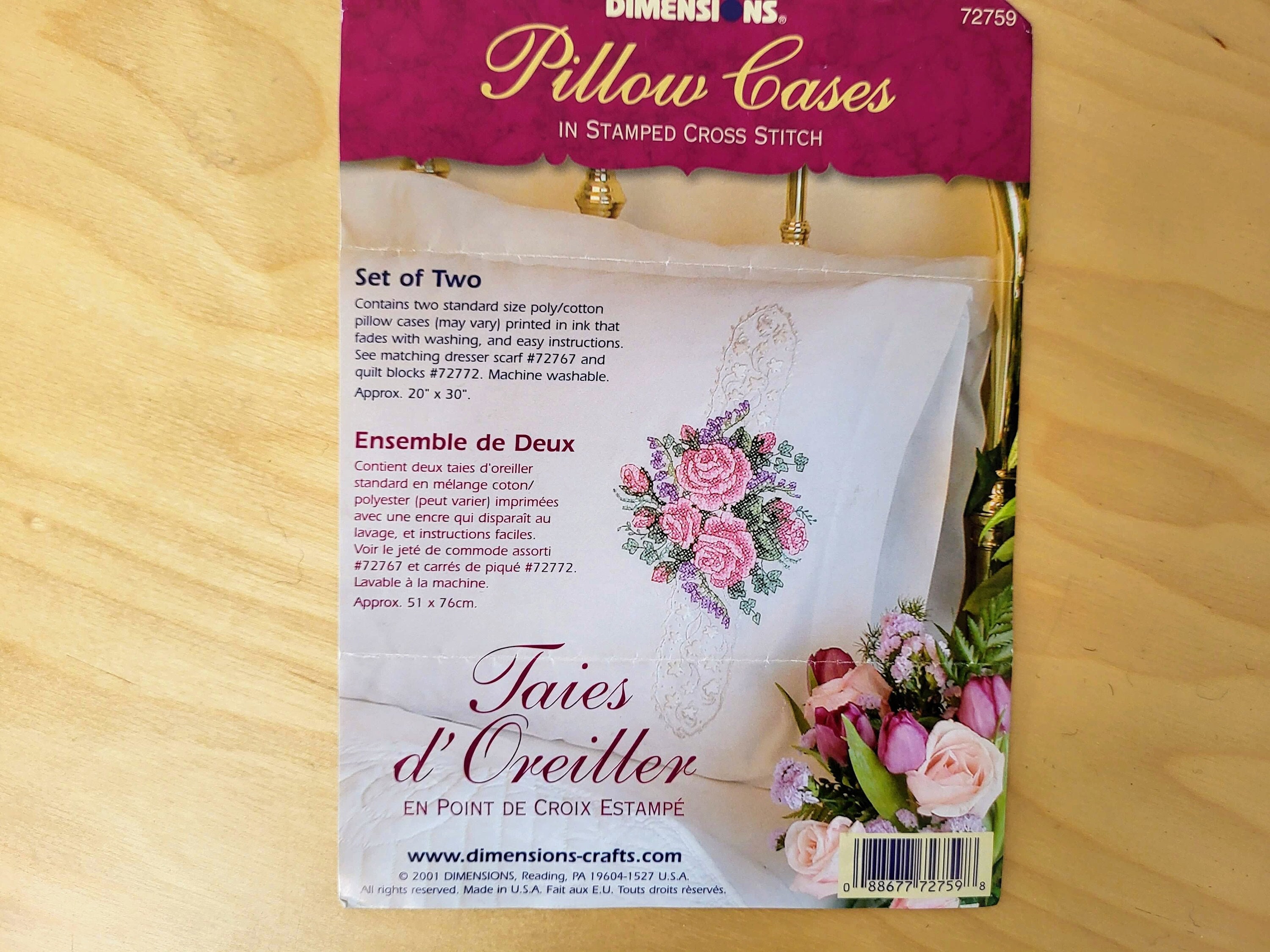 Stamped cross stitch online pillowcases