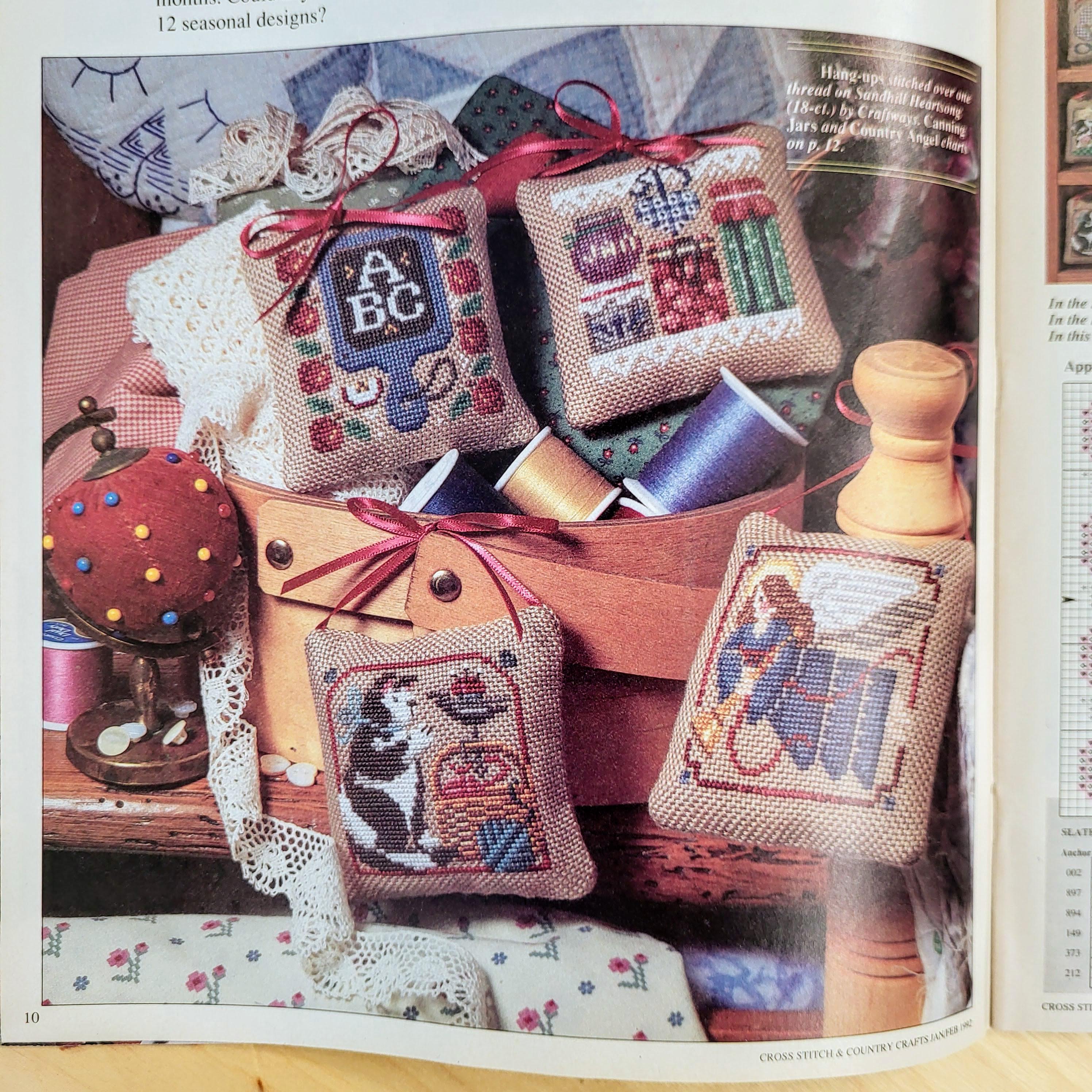 Set of 2 Vintage Cross Stitch and Country Crafts Magazines From May/june 1992 and Jan/feb 1992 ...