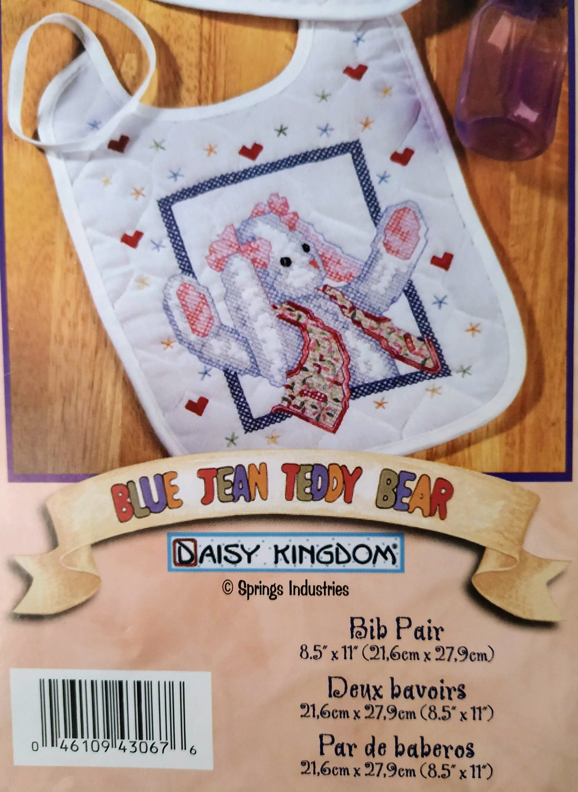 Bucilla Stamped Cross Stitch Kit For Baby Baby Bib Etsy