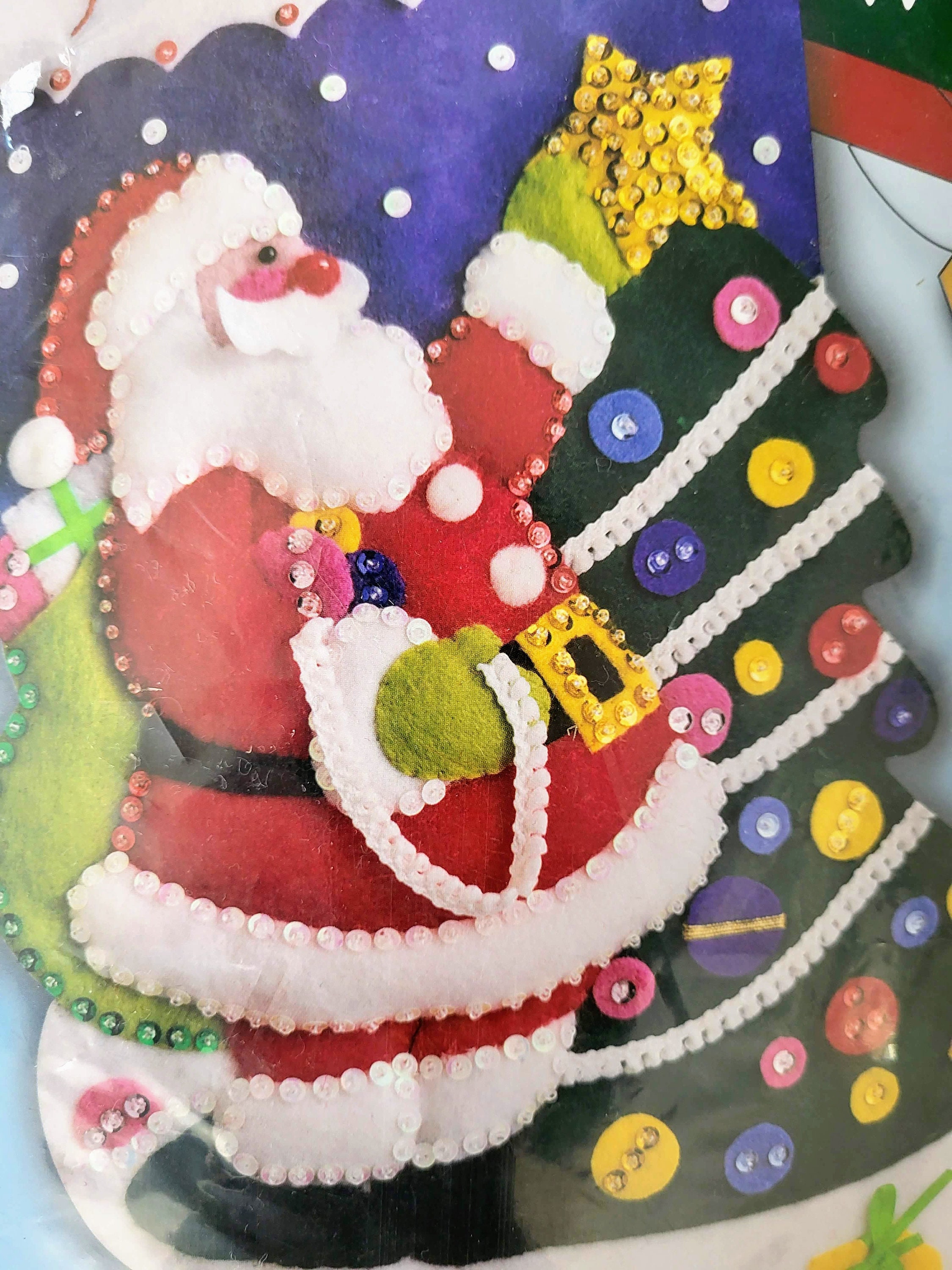 Kit De Bas De Noël 18 Pouces – Appliques Feutre, Père Noël Sucette, Bricolage Créatif