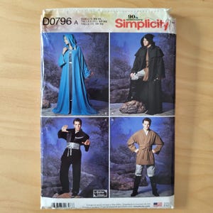 Simplicity Sewing Pattern D0796 Misses', Men's and Teens' Robe and Tunic, Character Costumes, Fantasy Costumes Size XS-XL