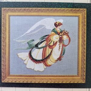 Lavender and Lace Counted Cross Stitch Pattern Angel of Autumn by Marilyn Leavitt-Imblum