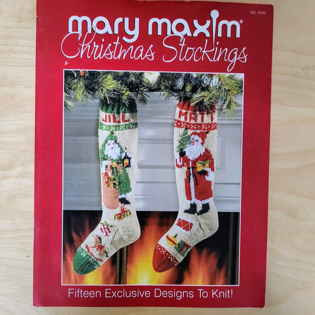 Mary Maxim Knitting Pattern Booklet Christmas Stockings 2, Christmas