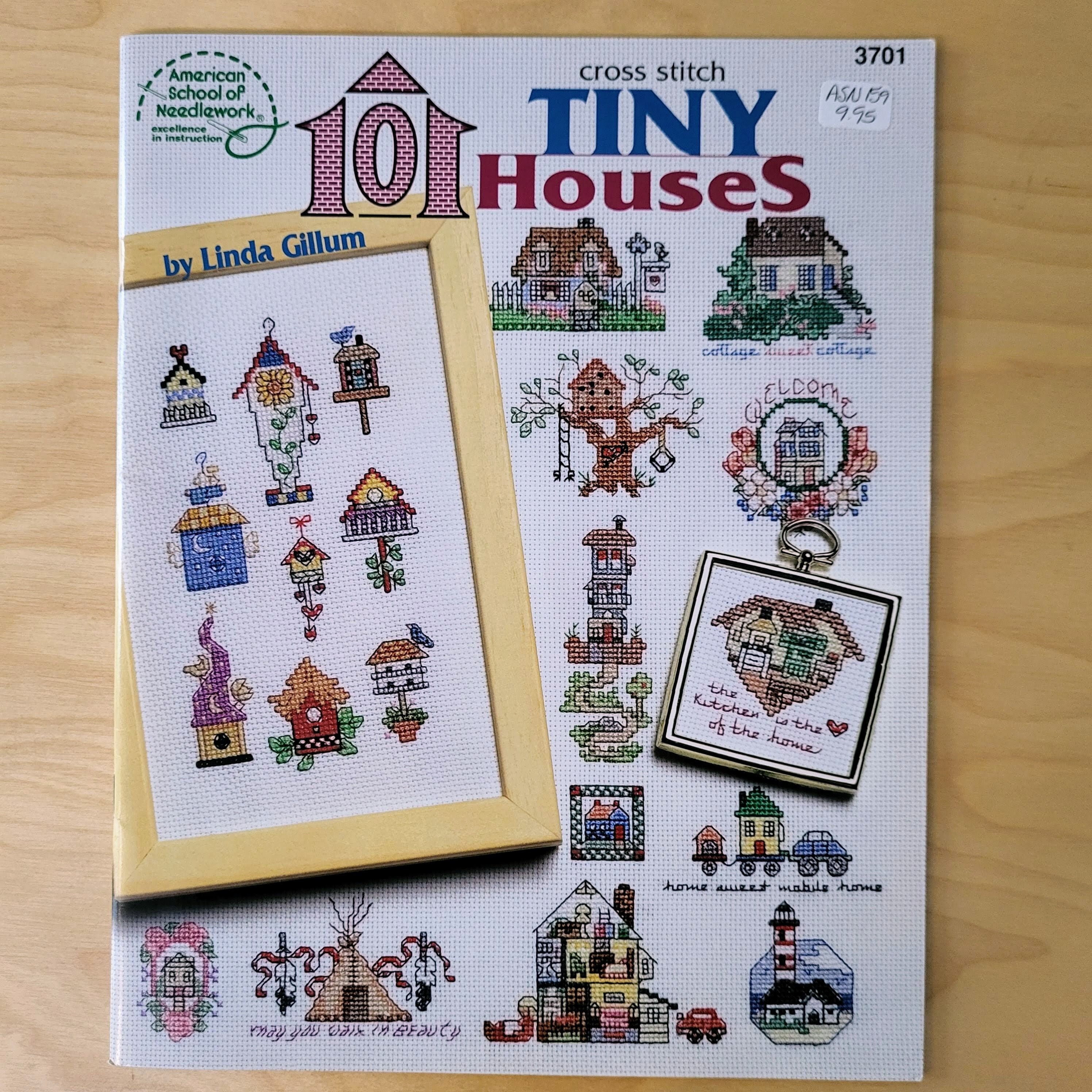 American School of Needlework Cross Stitch Pattern Book 101 Tiny Houses