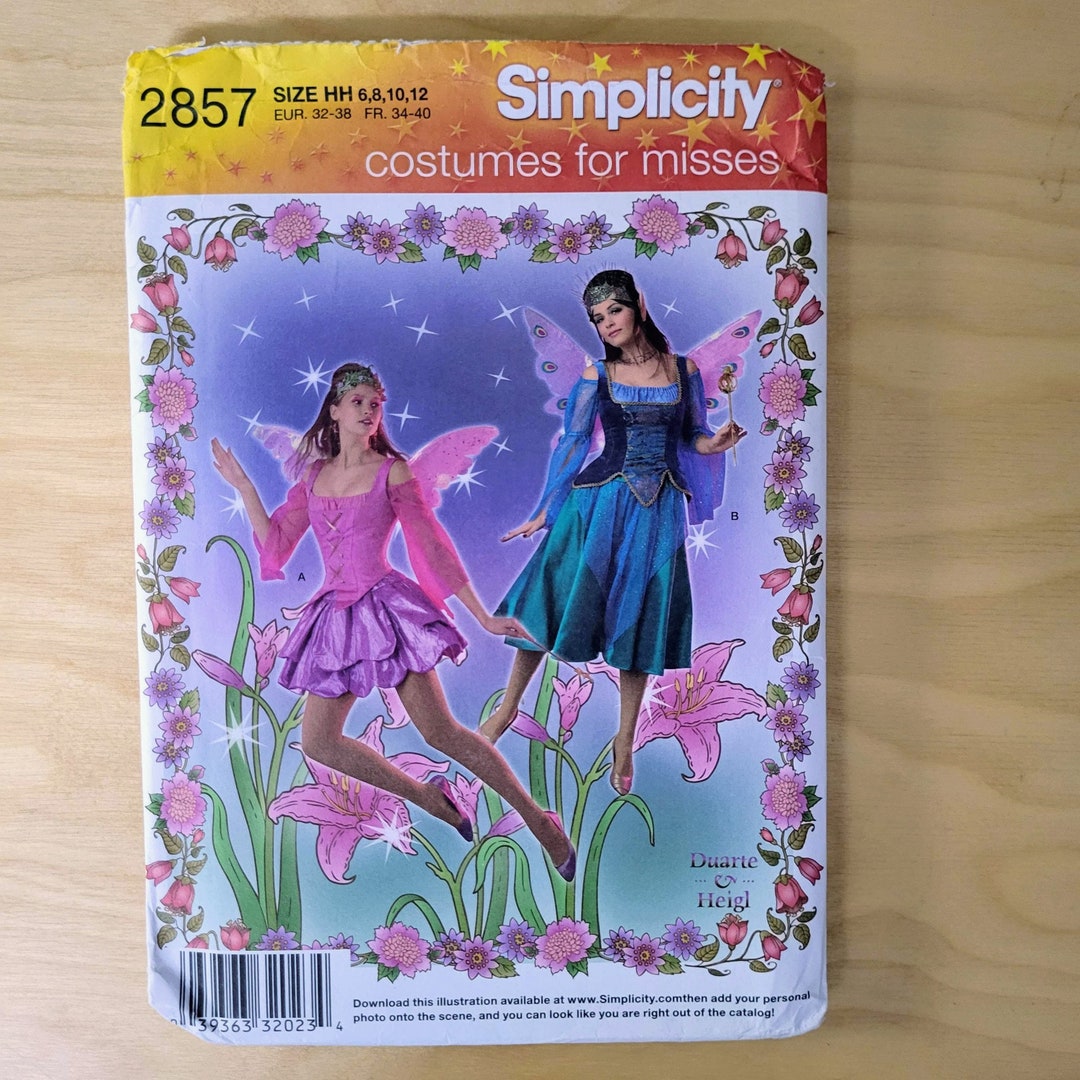 Simplicity Sewing Pattern 2857 Fairy Dress Costume, Size HH 6,8,10,12 ...