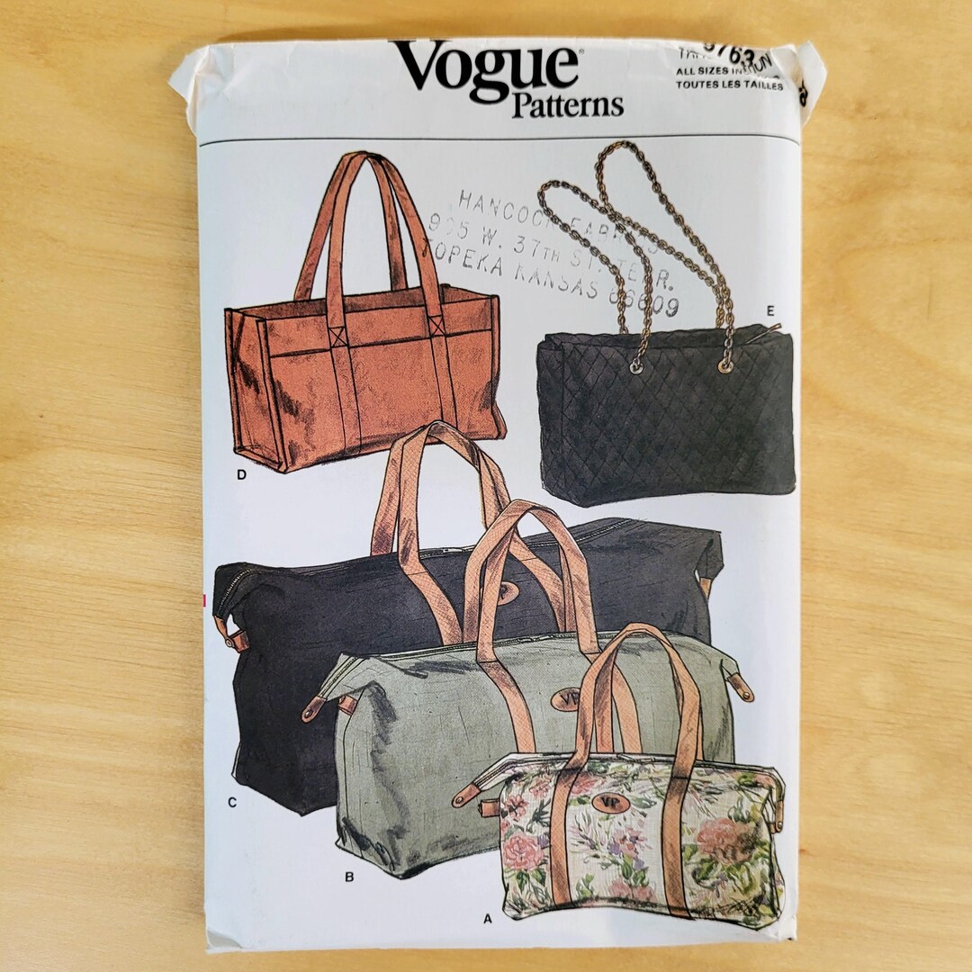 Vogue Sewing Pattern 9763 Handbags and Transfer - Etsy