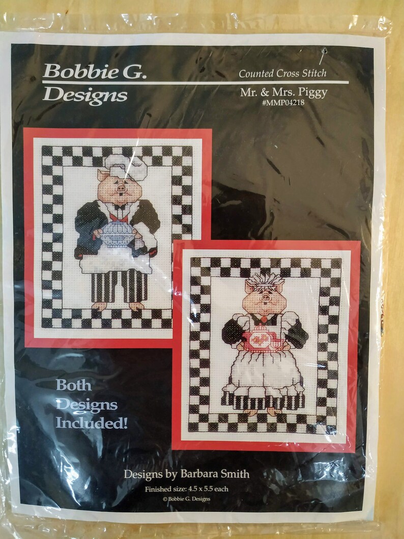 Bobbie G Designs Counted Cross Stitch Kit Mr /& Mrs.Piggy by Barbara Smith #MMP04218