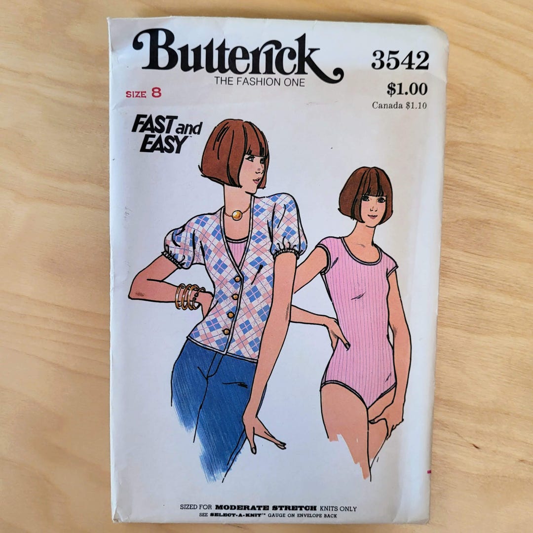 Butterick Sewing Pattern 3542 Misses' Sweater and Bodysuit Size 8 - Etsy