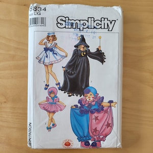 Simplicity Sewing Pattern 8834 Misses' and Girls' Clown, Baby Doll, Witch and Sailor Costumes, Fantasy Costumes Size L