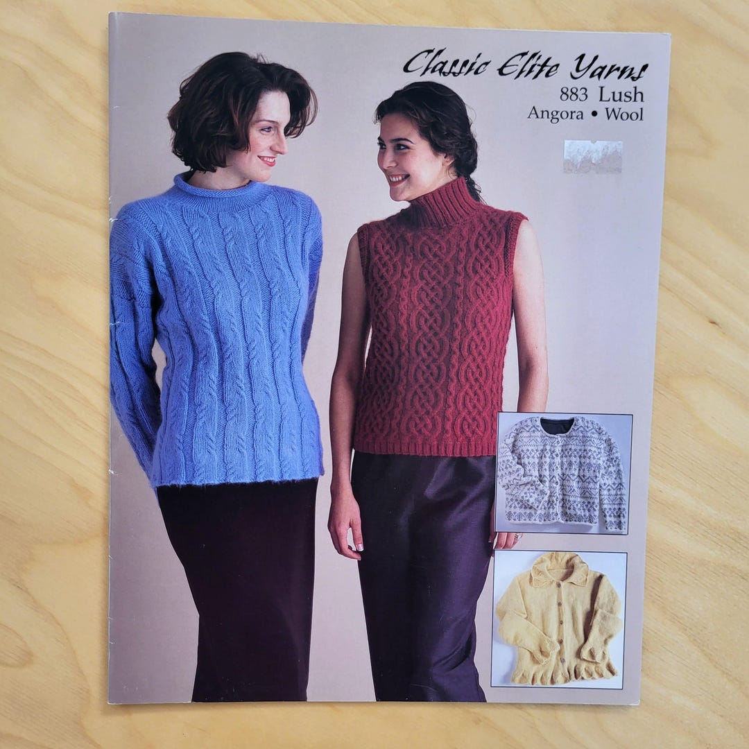 Elite Pattern Classic Elite Yarns Knitting Pattern Leaflet #883 Lush Angora Wool - Etsy