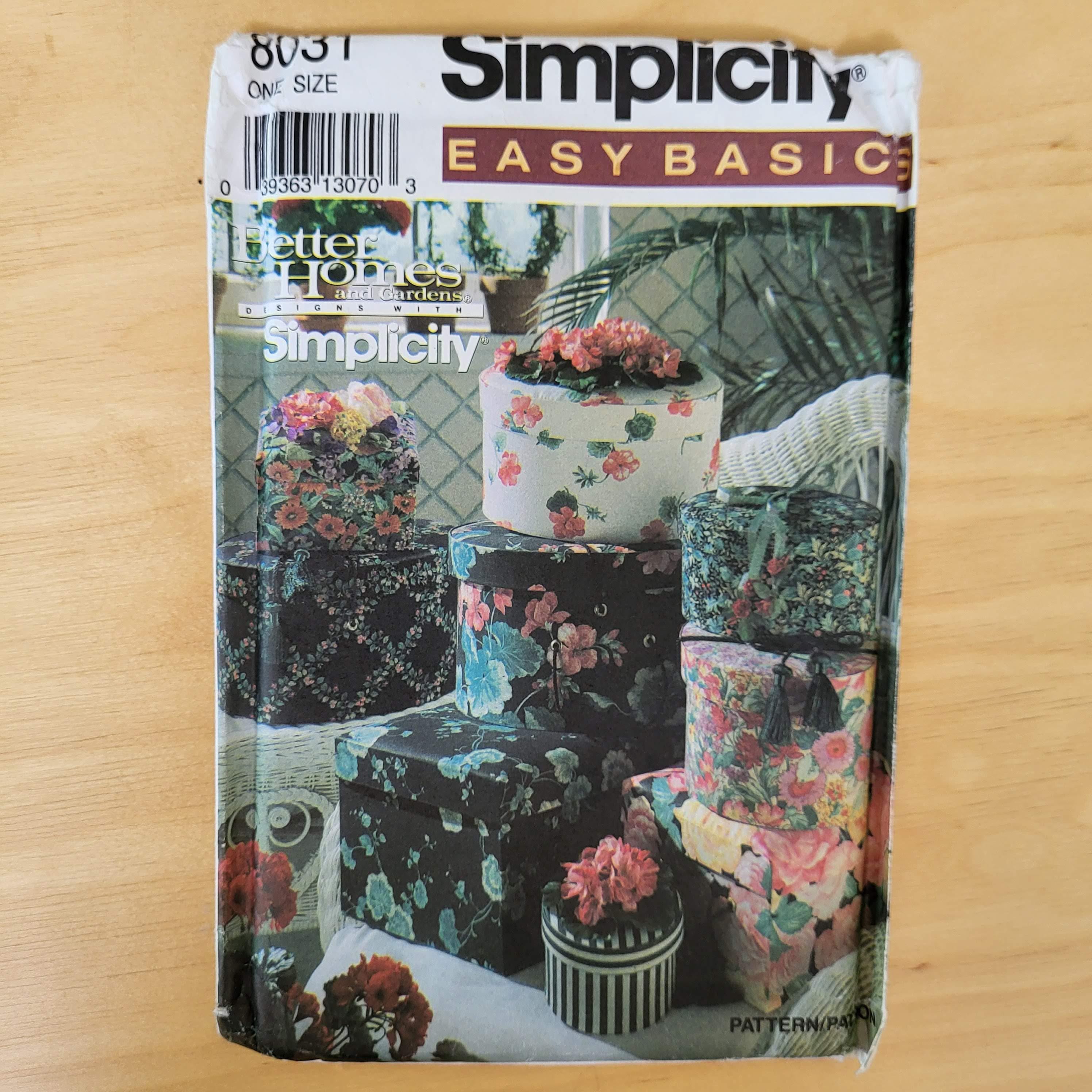 Simplicity Sewing Pattern 8031 Fabric Boxes, Gifts Decor , Home ...