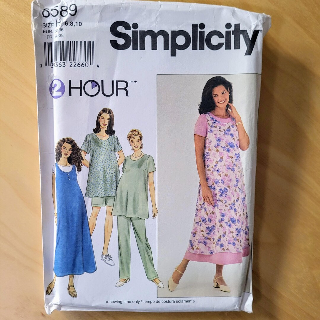 Simplicity Sewing Pattern 8589 Maternity Dress, Top, Jumper, Pants or ...