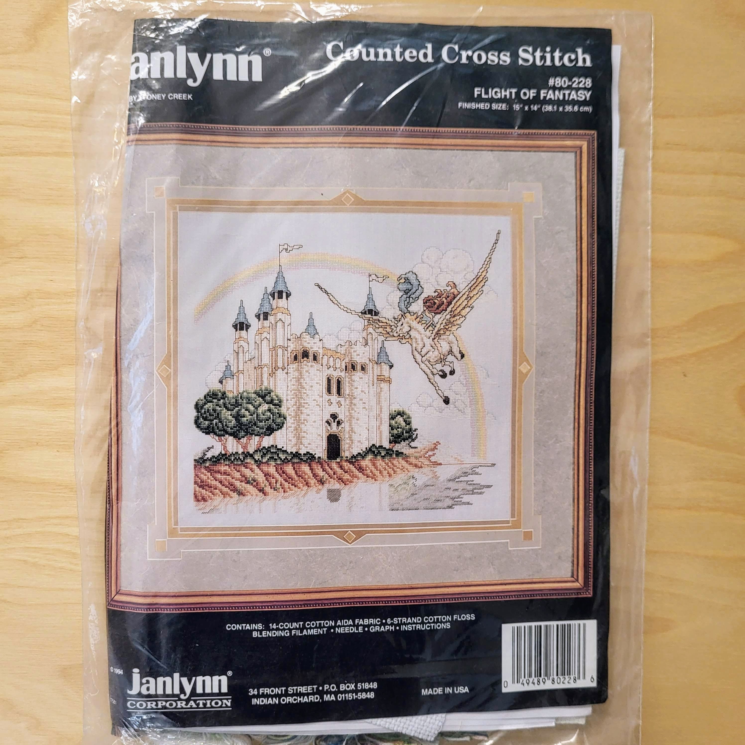 Janlynn Counted Cross Stitch Kit 16x12 Log Cabin Covered Porch (14 Count)