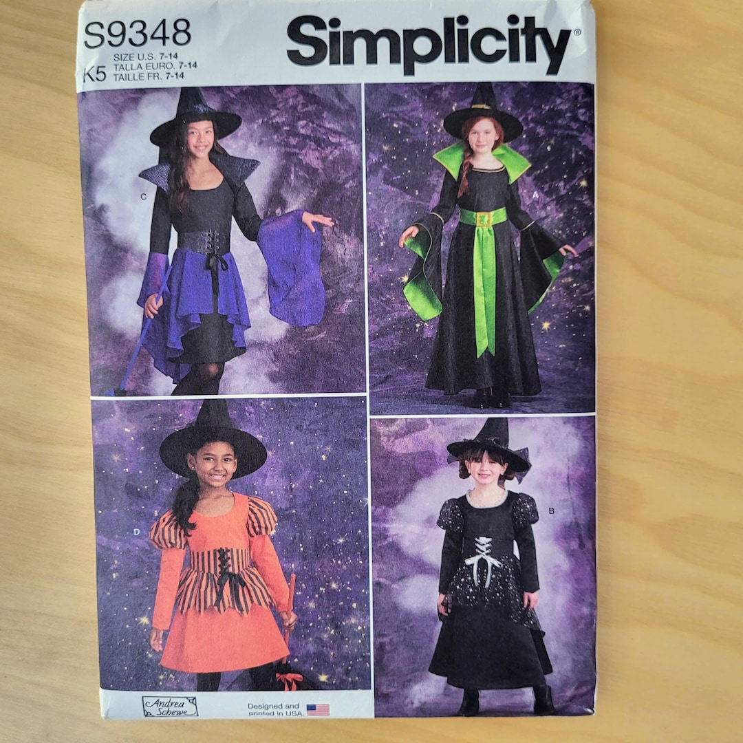 Simplicity Sewing Pattern S9348 Halloween Children's & Girls' Witch ...